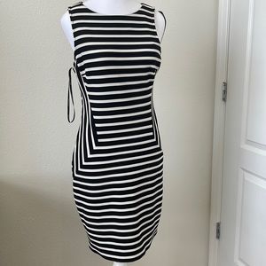 Karen Millen dress. Black/white with orange detail